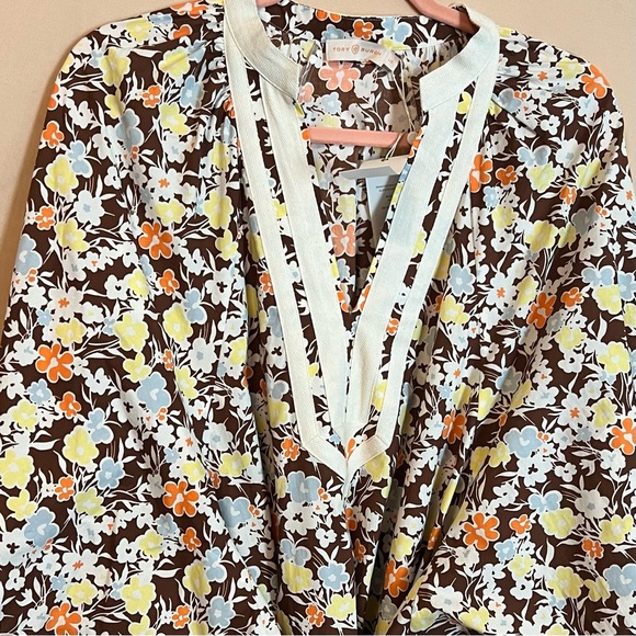 Tory Burch Floral Maxi Dress - Brown and Cream - Picture 4 of 10